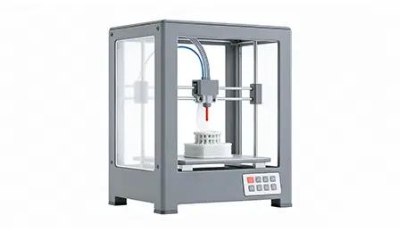 Industrial 3D printer illustration