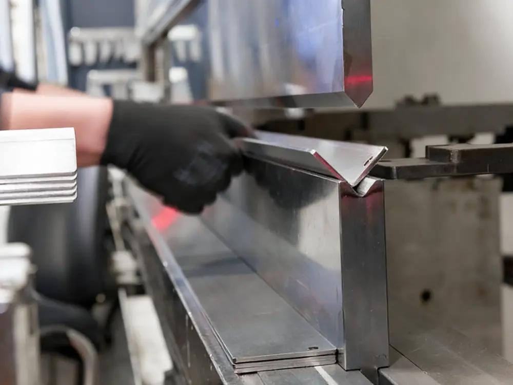 CNC press brake bending sheet metal with punch and die