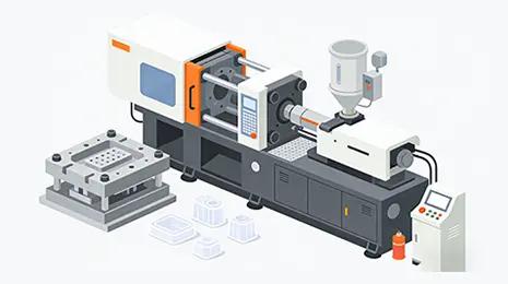 Injection molding machine illustration