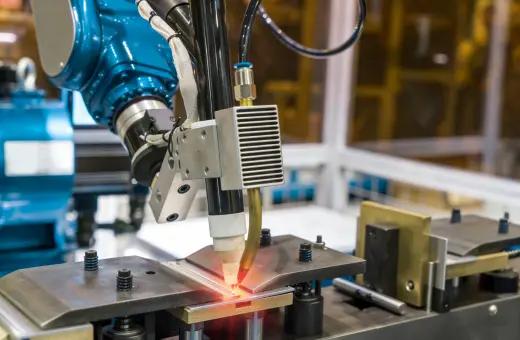 Advanced welding equipment — robotic welding in manufacturing facility