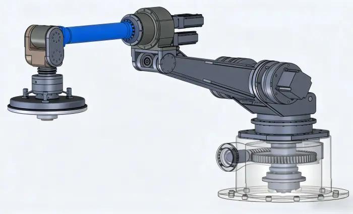 Bras de robot industriel avec composants de précision