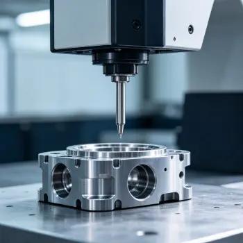 Precision machined component under inspection