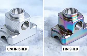 Comparison of unfinished and finished precision metal parts