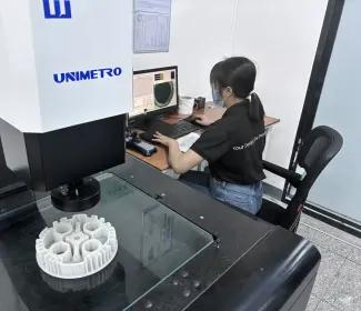 3D printed parts undergoing quality inspection