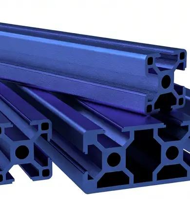 Custom aluminum extrusion profiles in various colors