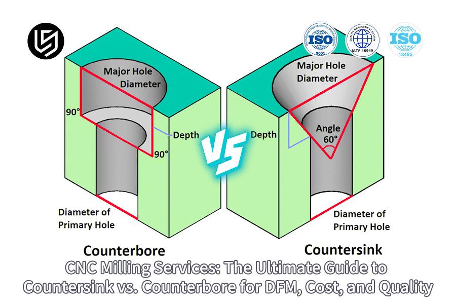 CNC Milling Services: The Ultimate Guide To Countersink VS. Counterbore For DFM, Cost, And Quality