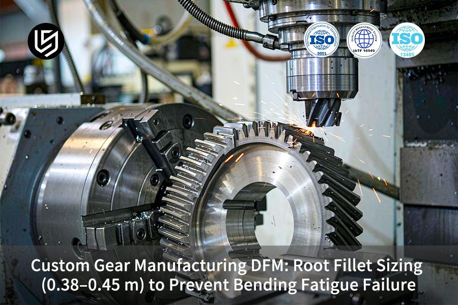 Custom Gear Manufacturing DFM: Root Fillet Sizing (0.38–0.45 m) To Prevent Bending Fatigue Failure